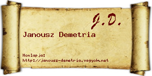 Janousz Demetria névjegykártya